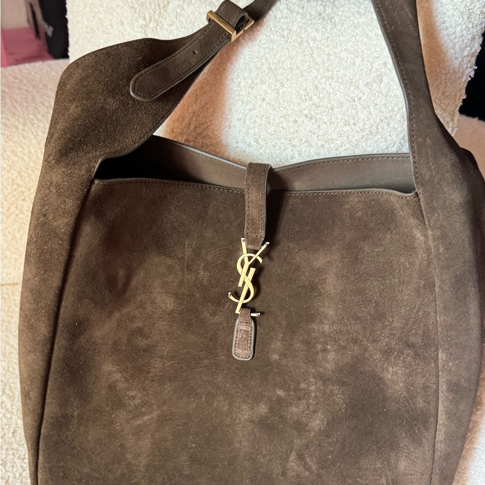 Suede hobo boho satchel tote bag - Picture 9 of 14